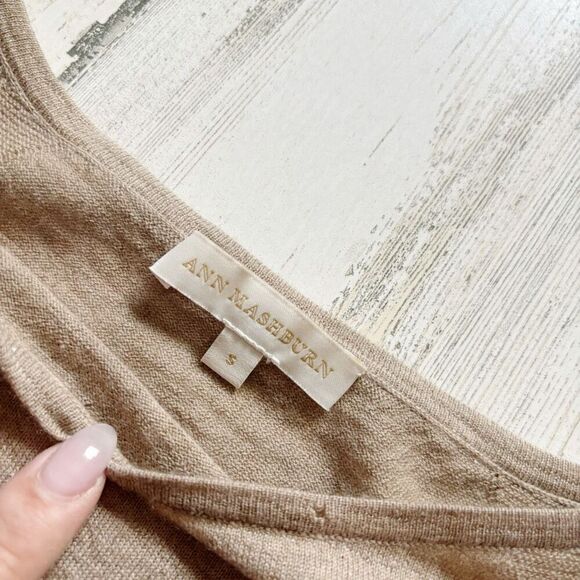Ann Mashburn Size S Tan Cashmere Knit Top - Picture 2 of 4